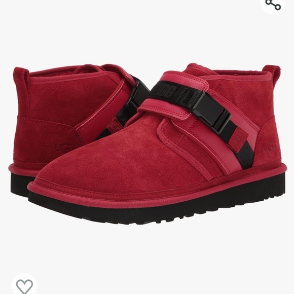 UGG Men's Neumel Snapback Chukka Boot Samba Red shearling fur men's size 11 new! - Picture 5 of 12